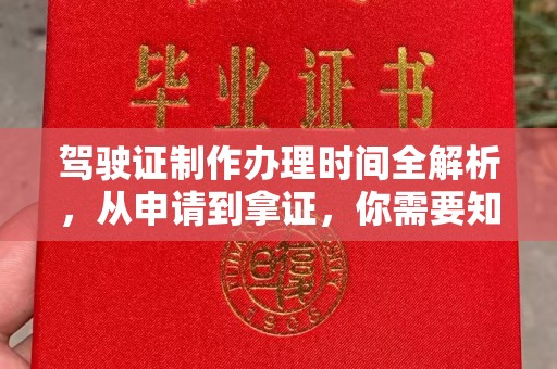 六盘水驾驶证制作办理时间全解析，从申请到拿证，你需要知道的一切