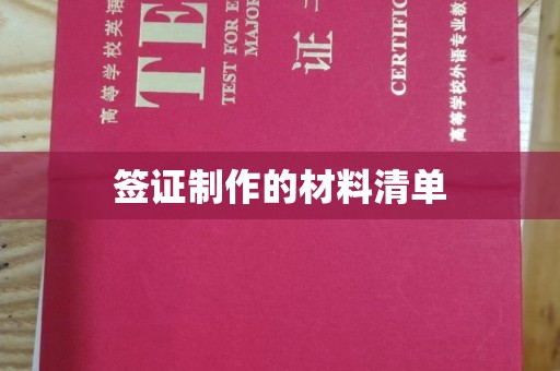 六盘水签证制作的材料清单